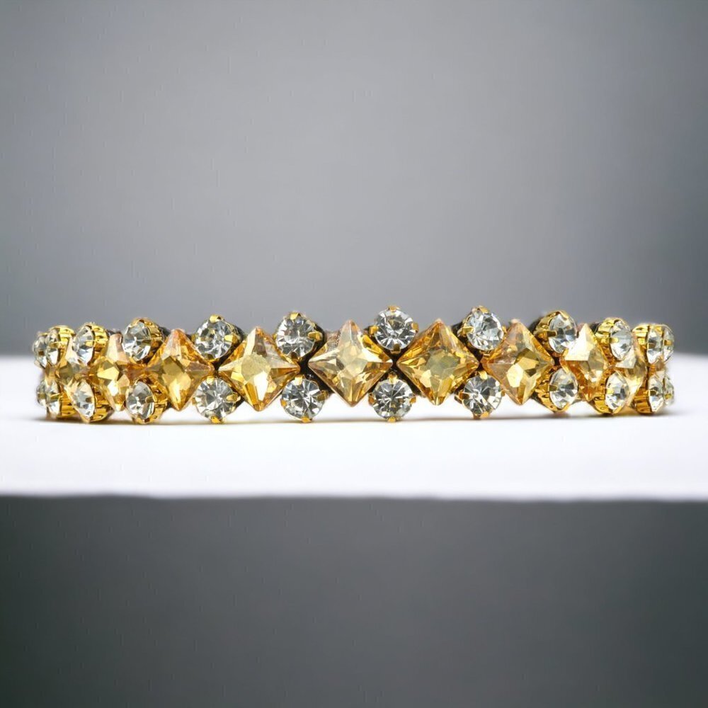 Gold Rhinestone Statement Headband | Velvet Lined - Picture 4 of 6